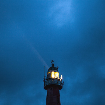 HAGUE, NETHERLANDS - OCTOBER 18: Hoge vuurtoren van IJmuiden Lighthouse. IJmuiden, The Hague, Netherlands.のeditorial素材