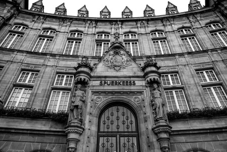 LUXEMBOURG - OCTOBER 30, 2015: Traditional architecture of vintage European buildings in Luxembourg.