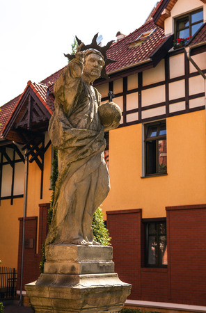 Sculpture near catholic church in Olsztyn - Poland.の写真素材