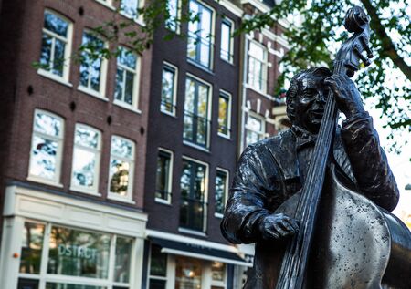 AMSTERDAM, NETHERLANDS - AUGUST 22: Famous city sculpture from bronze on August 22, 2015 in Amsterdam.のeditorial素材
