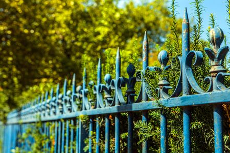 Forged speared fence. Paris - France.の写真素材