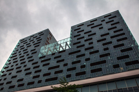ROTTERDAM, NETHERLANDS - AUGUST 27, 2015: Modern buildings of business center. Rotterdam -...