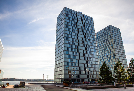 ALMERE, NETHERLANDS - OCTOBER 18: Architecture of modern Almere city center. Netherlands.のeditorial素材