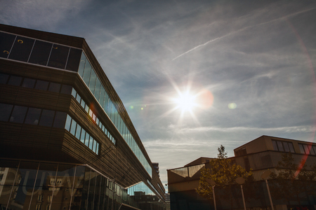ALMERE, NETHERLANDS - OCTOBER 18: Architecture of modern Almere city center. Netherlands.のeditorial素材