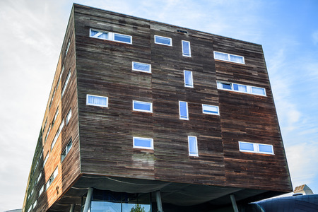 ALMERE, NETHERLANDS - OCTOBER 18: Architecture of modern Almere city center. Netherlands.のeditorial素材