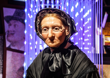 AMSTERDAM, NETHERLANDS - JANUARY 21: Wax famous persons of Madame Tussaud museum on JANUARY 21, 2015 in Amsterdam, Netherlands. It is one of major tourist attraction in Amsterdam.のeditorial素材