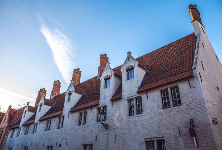 Ancient building of medieval Brugge, Belgium.のeditorial素材