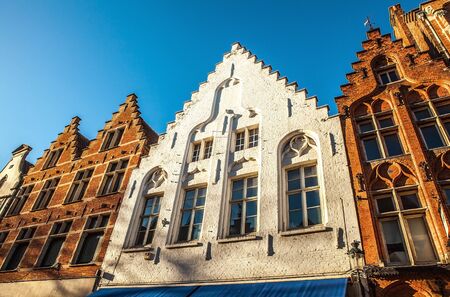 Ancient building of medieval Brugge, Belgium.のeditorial素材
