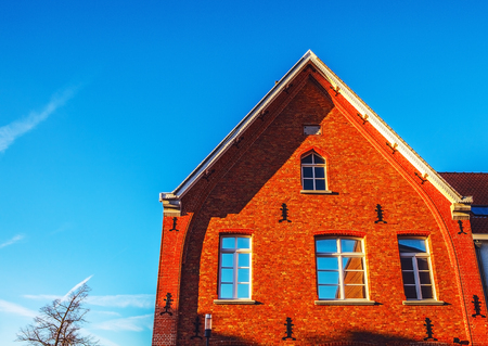 Ancient building of medieval Brugge, Belgium.のeditorial素材
