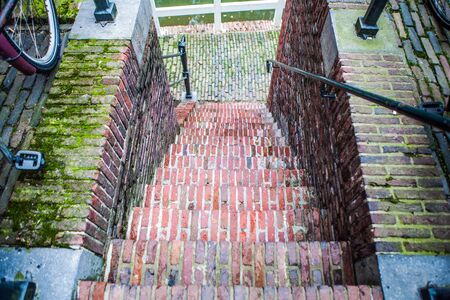 Old stone city staircase.の写真素材