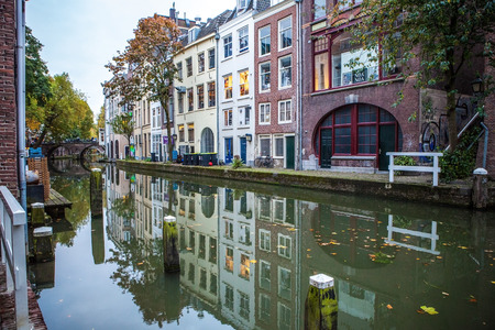 NETHERLANDS, UTRECHT - OCTOBER 25, 2015: Traditional European architecture. Utrecht - Holland.のeditorial素材