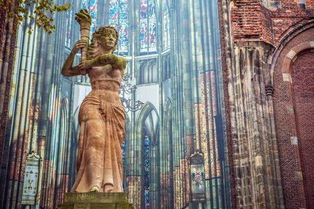 NETHERLANDS, UTRECHT - OCTOBER 25, 2015: Famous sculptures of old city centre on October 25, 2015 in Utrecht - Holland.のeditorial素材