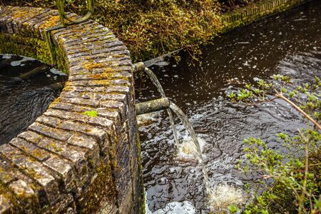 Keukenhof flower park in Netherlands. Elements of park design.の写真素材
