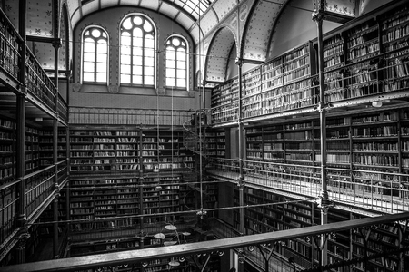 AMSTERDAM, NETHERLANDS - MARCH 15, 2016: Old library of Rijksmuseum, Amsterdam. Library is the largest public art history research place in Holland on March 15, 2016 in Amsterdam - Netherland.のeditorial素材