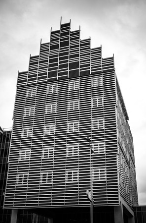 ZAANDAM, NETHERLANDS - JUNE 13, 2016: General landscape views in traditional architecture of Zaan region at twilight on 13 June in Zaandam, Holland.のeditorial素材