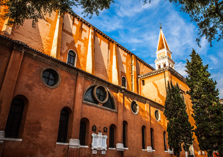 VENICE, ITALY - AUGUST 20, 2016: Famous architectural monuments and facades of old medieval...