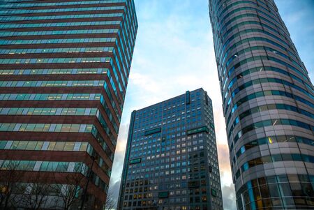 BIJLMER ARENA, NETHERLANDS - JANUARY 03, 2017: Modern architecture of business city. Biljlmer Arena (Amsterdam) - Netherlands.のeditorial素材