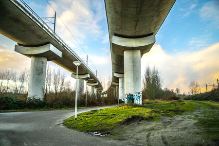 View on railway tracks.のeditorial素材