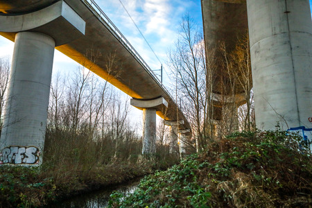 View on railway tracks.のeditorial素材
