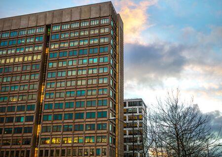 BIJLMER ARENA, NETHERLANDS - JANUARY 03, 2017: Modern architecture of business city. Biljlmer Arena (Amsterdam) - Netherlands.のeditorial素材