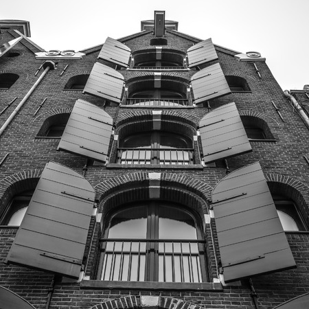 Old traditional the Netherlands window close-up.のeditorial素材