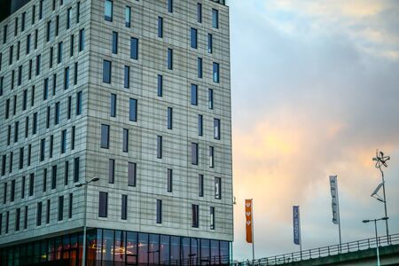 BIJLMER ARENA, NETHERLANDS - JANUARY 03, 2017: Modern architecture of business city. Biljlmer Arena (Amsterdam) - Netherlands.のeditorial素材