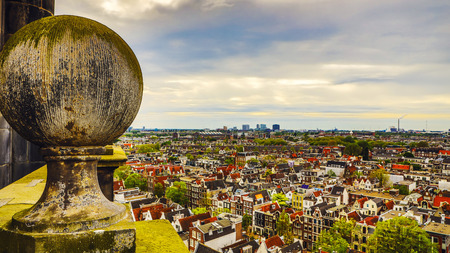 Amsterdam city from the top. General view from hight point at day time.の写真素材
