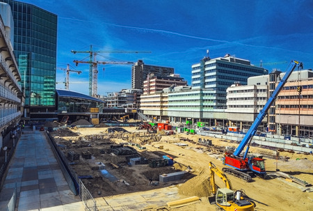 General view of modern city architecture of central station. Utrecht - Holland.のeditorial素材