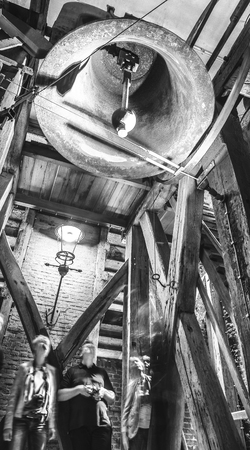 Old bells in bell tower of Westerkerk.のeditorial素材