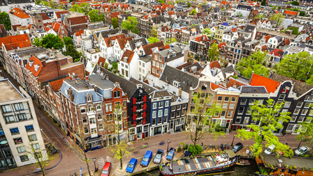 Amsterdam city from the top. General view from hight point at day time.のeditorial素材