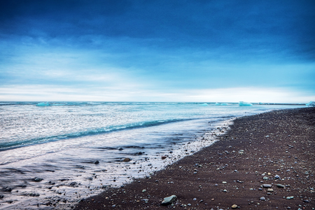 Picturesque beaches of amazing Iceland.の写真素材