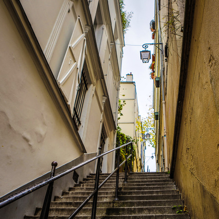 Traditional architecture of residential buildings. Paris - France.の写真素材