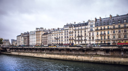 Traditional architecture of residential buildings. Paris - France.のeditorial素材