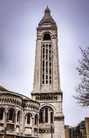 Basilica Sacre Coeur in Montmartre in Paris, France.の写真素材