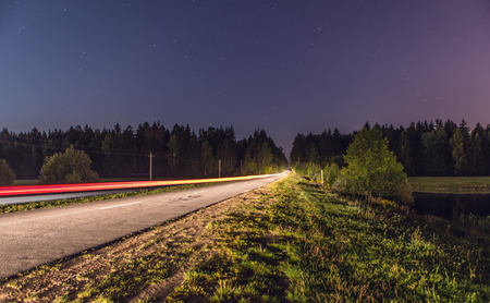 Night landscape on a full moon.の写真素材