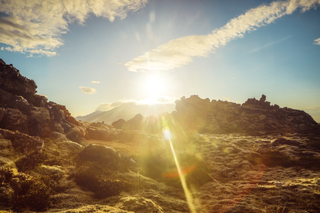Beautiful scenic landscape of Icelandic nature.の写真素材