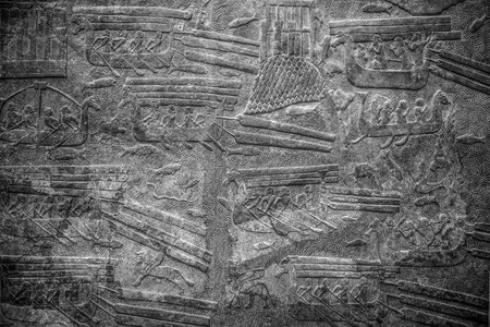 Old stone wall background. Black-white photo.の写真素材