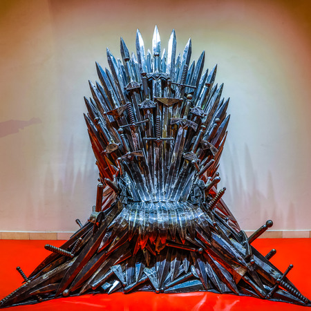 PRAGUE, CZECH REPUBLIC - OCTOBER 21, 2018: Gallery of Steel Figures in Prague. Sculptures made of recycled metal items.のeditorial素材