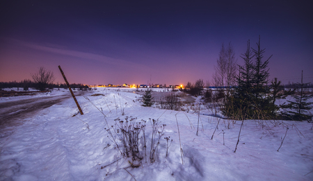 Night landscape on full moon.の写真素材