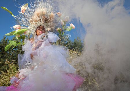 Sensual asian girl in fairy tale fantasy stylization.