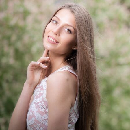 Portrait of beautiful young girl.の写真素材