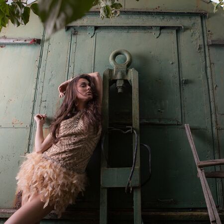 Portrait of beautiful young girl.の写真素材