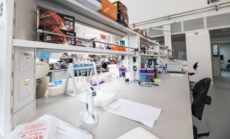 BEIJING, CHINA - JUNE 03, 2019: Modern drug manufacturing laboratory equipment.のeditorial素材