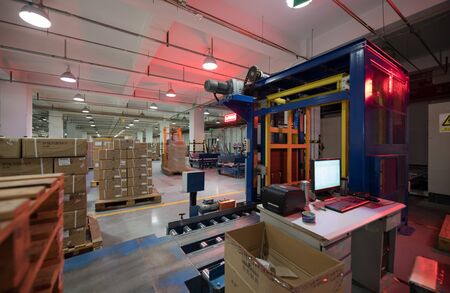BEIJING, CHINA - JUNE 03, 2019: Modern automation of warehouse production in China.
