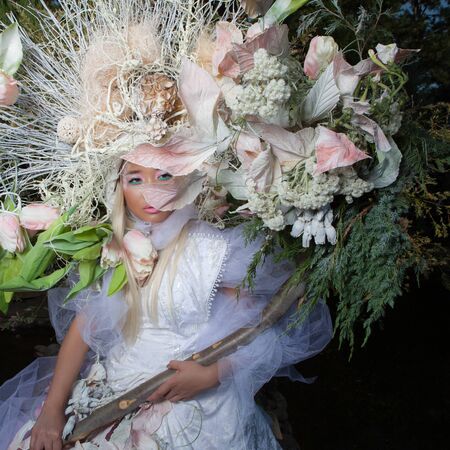 Sensual asian girl in fairy tale fantasy stylization.