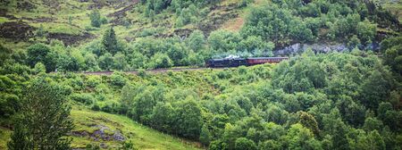 Beautiful scenic landscape of Scotland nature. Panoramic photo.