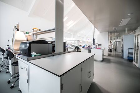 BEIJING, CHINA - JUNE 03, 2019: Modern drug manufacturing laboratory equipment.のeditorial素材