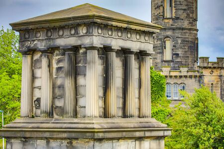 EDINBURGH, UNITED KINGDOM - MAY 30, 2019: Famous central streets and buildings of Edinburgh - the capital of Scotland.のeditorial素材