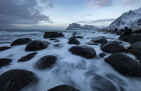Traditional landscape of Norwegian nature stock photo.の写真素材