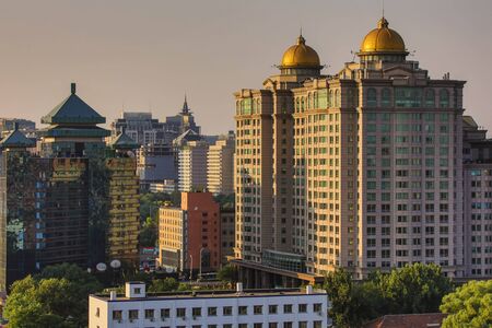 BEIJING, Ð¡HINA - JUNE 01, 2019: Beijing aerial view of famous landmarks from roof top.のeditorial素材